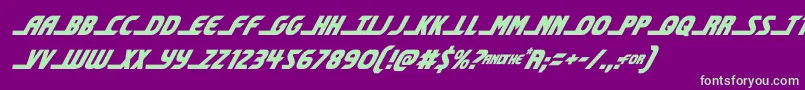 shiningheraldcondital Font – Green Fonts on Purple Background