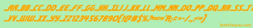 shiningheraldcondital Font – Orange Fonts on Green Background