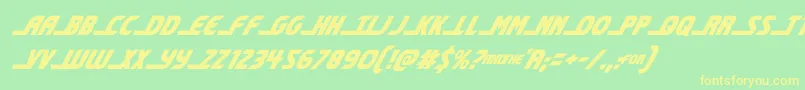 shiningheraldcondital Font – Yellow Fonts on Green Background