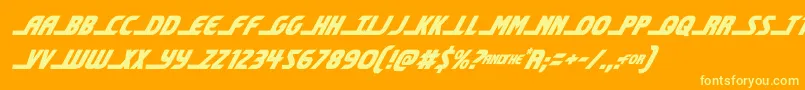 shiningheraldcondital Font – Yellow Fonts on Orange Background