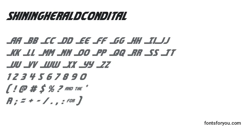Shiningheraldcondital (140712)フォント–アルファベット、数字、特殊文字
