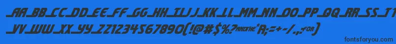 shiningheraldcondital Font – Black Fonts on Blue Background