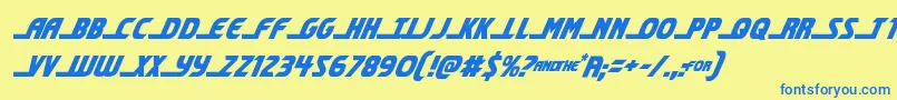 shiningheraldcondital Font – Blue Fonts on Yellow Background