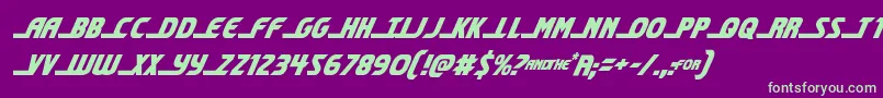 shiningheraldcondital Font – Green Fonts on Purple Background