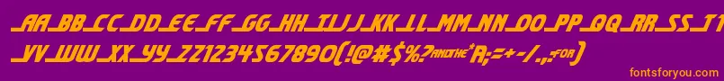 shiningheraldcondital Font – Orange Fonts on Purple Background