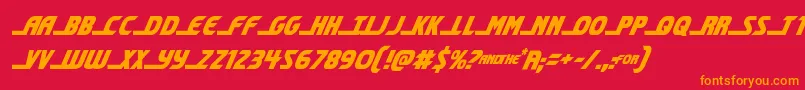 shiningheraldcondital Font – Orange Fonts on Red Background