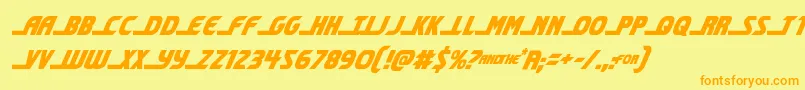 shiningheraldcondital Font – Orange Fonts on Yellow Background