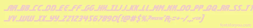 shiningheraldcondital Font – Pink Fonts on Yellow Background