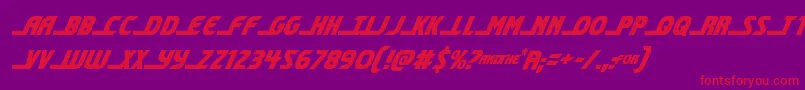 shiningheraldcondital Font – Red Fonts on Purple Background