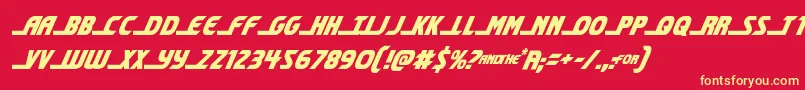 shiningheraldcondital Font – Yellow Fonts on Red Background