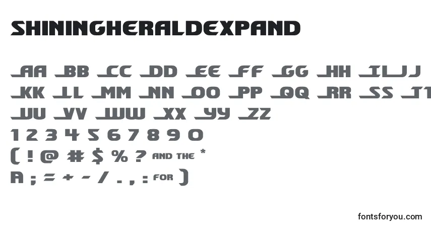 Shiningheraldexpand (140713) Font – alphabet, numbers, special characters