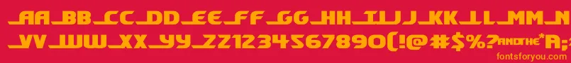 フォントshiningheraldexpand – 赤い背景にオレンジの文字