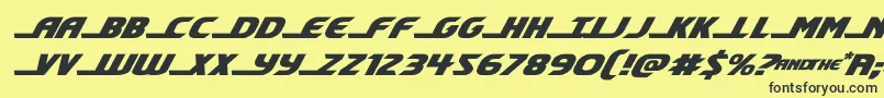 Шрифт shiningheraldexpandital – чёрные шрифты на жёлтом фоне