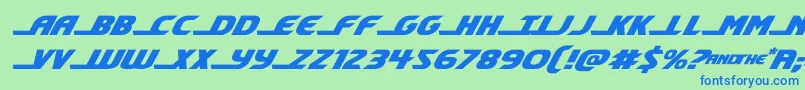 shiningheraldexpandital Font – Blue Fonts on Green Background
