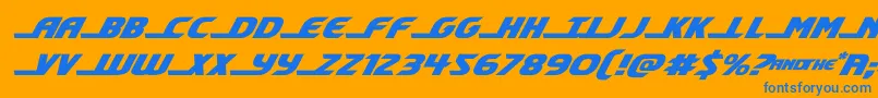 shiningheraldexpandital Font – Blue Fonts on Orange Background