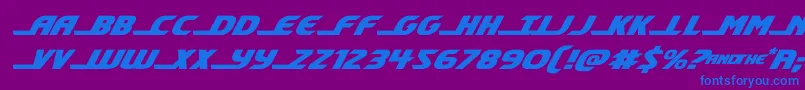 Шрифт shiningheraldexpandital – синие шрифты на фиолетовом фоне