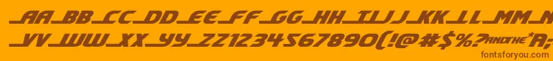 Шрифт shiningheraldexpandital – коричневые шрифты на оранжевом фоне
