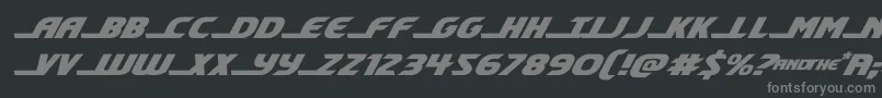 shiningheraldexpandital-fontti – harmaat kirjasimet mustalla taustalla