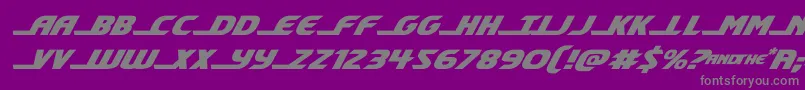 shiningheraldexpandital-fontti – harmaat kirjasimet violetilla taustalla
