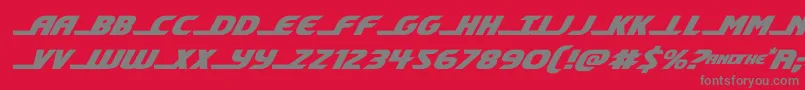 shiningheraldexpandital-fontti – harmaat kirjasimet punaisella taustalla