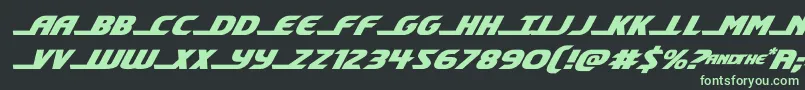 フォントshiningheraldexpandital – 黒い背景に緑の文字