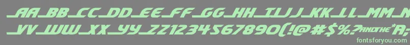 フォントshiningheraldexpandital – 灰色の背景に緑のフォント