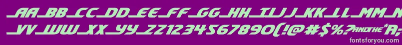Шрифт shiningheraldexpandital – зелёные шрифты на фиолетовом фоне