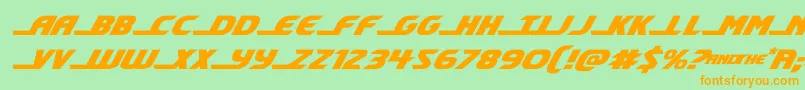 shiningheraldexpandital Font – Orange Fonts on Green Background