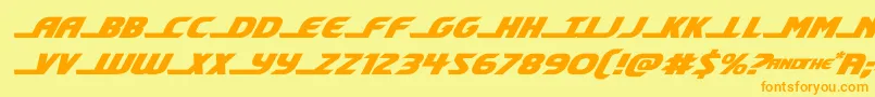 shiningheraldexpandital Font – Orange Fonts on Yellow Background
