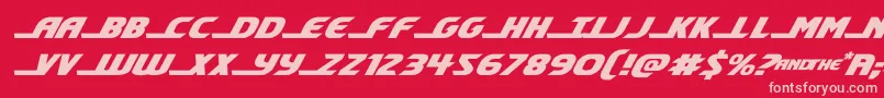 shiningheraldexpandital Font – Pink Fonts on Red Background