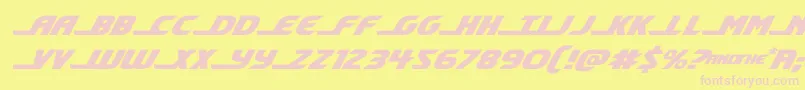 フォントshiningheraldexpandital – ピンクのフォント、黄色の背景