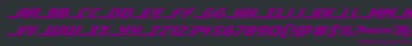 Шрифт shiningheraldexpandital – фиолетовые шрифты на чёрном фоне