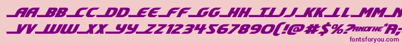 フォントshiningheraldexpandital – ピンクの背景に紫のフォント