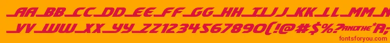 フォントshiningheraldexpandital – オレンジの背景に赤い文字
