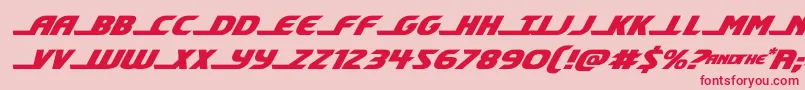 フォントshiningheraldexpandital – ピンクの背景に赤い文字