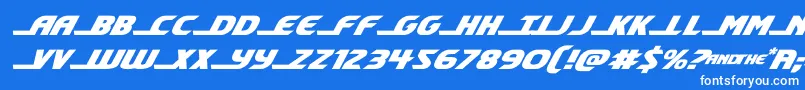 shiningheraldexpandital Font – White Fonts on Blue Background
