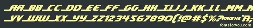 フォントshiningheraldexpandital – 黒い背景に黄色の文字