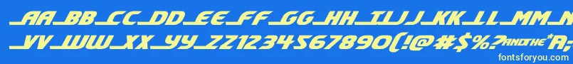 shiningheraldexpandital Font – Yellow Fonts on Blue Background