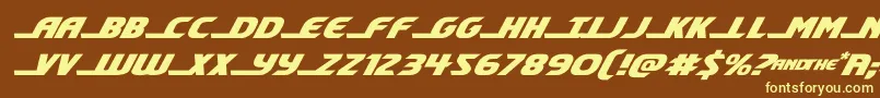 shiningheraldexpandital-fontti – keltaiset fontit ruskealla taustalla