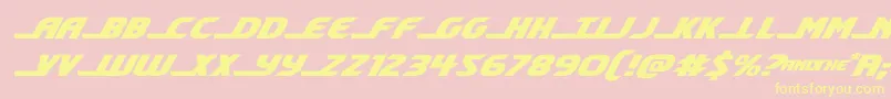 Шрифт shiningheraldexpandital – жёлтые шрифты на розовом фоне