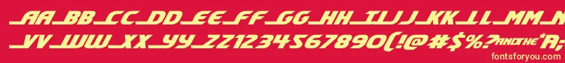shiningheraldexpandital Font – Yellow Fonts on Red Background