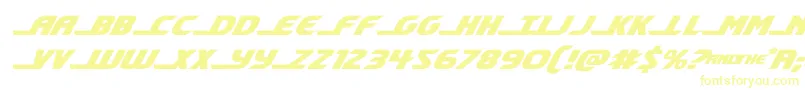 フォントshiningheraldexpandital – 白い背景に黄色の文字