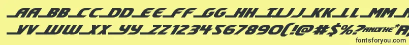 shiningheraldexpandital Font – Black Fonts on Yellow Background