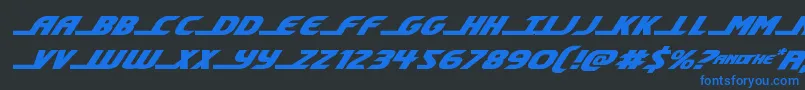 shiningheraldexpandital Font – Blue Fonts on Black Background