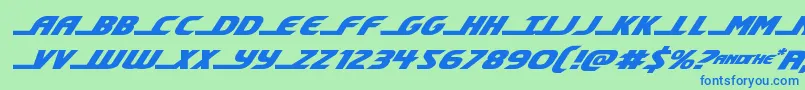 shiningheraldexpandital Font – Blue Fonts on Green Background