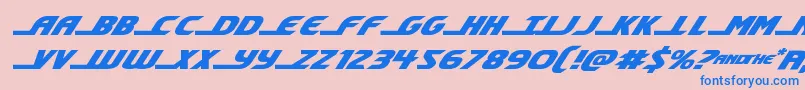 shiningheraldexpandital Font – Blue Fonts on Pink Background