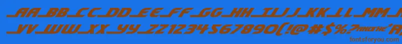 shiningheraldexpandital Font – Brown Fonts on Blue Background