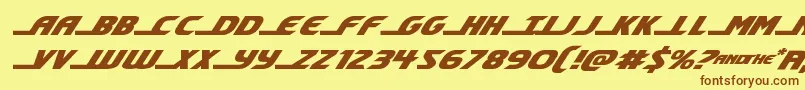 shiningheraldexpandital Font – Brown Fonts on Yellow Background