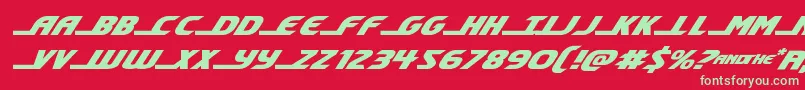 shiningheraldexpandital Font – Green Fonts on Red Background