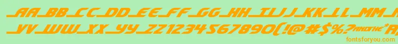 shiningheraldexpandital Font – Orange Fonts on Green Background